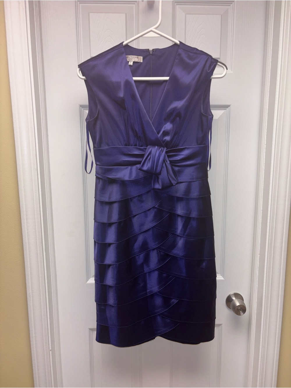 EVAN-PICONE Plum Purple Satin Cocktail Dress – Size 2P